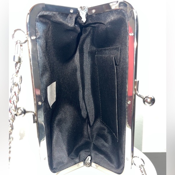 NWT $30R Sweet Temptation Silver & Rhinestone Crossbody Bag - Picture 7 of 7